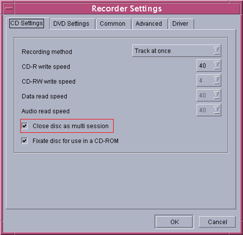 Recorder Settings